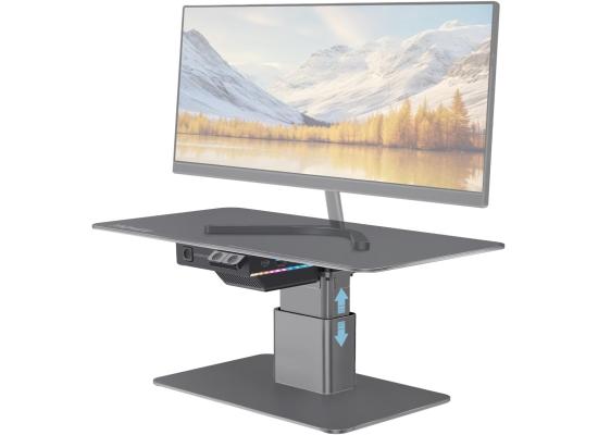 Promate Motorized Ergonomic Monitor & Laptop Stand with Built-In USB Hub